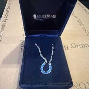 Montana Silver Blue Horseshoe Pendant Necklace